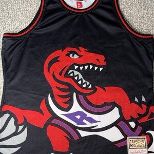 Mitchell & Ness Black and Red Raptors Hardwood Classics Basketball Jersey